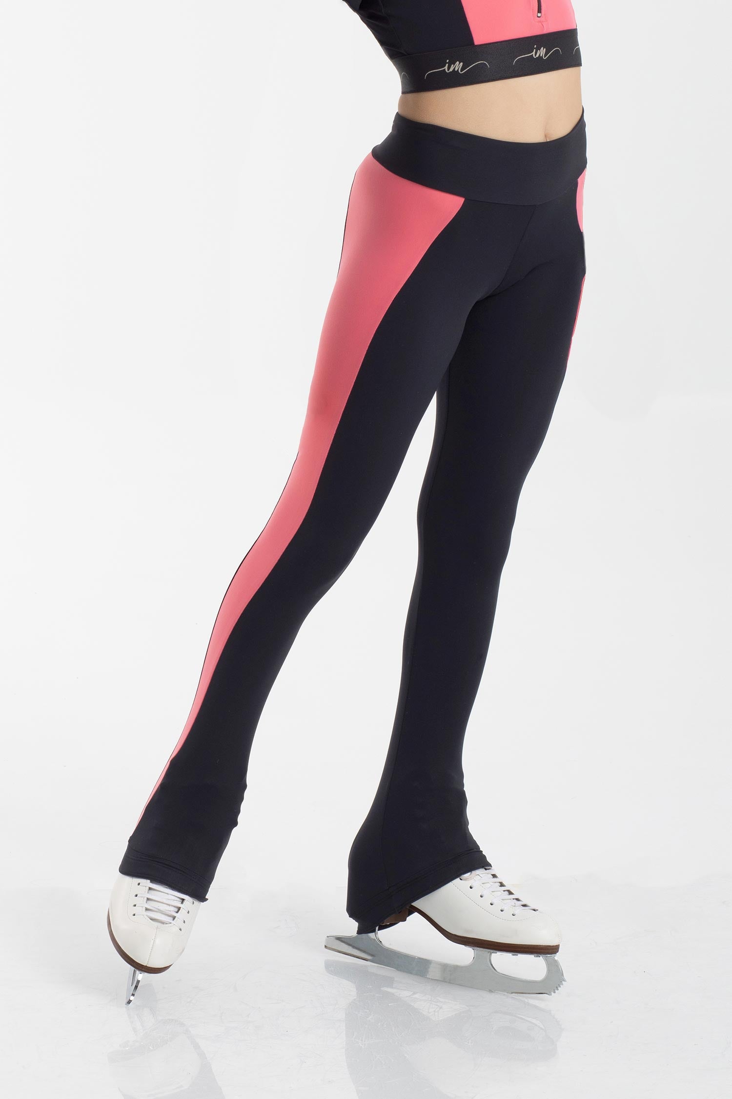 Legging bi-color noir et corail intermezzo 5529