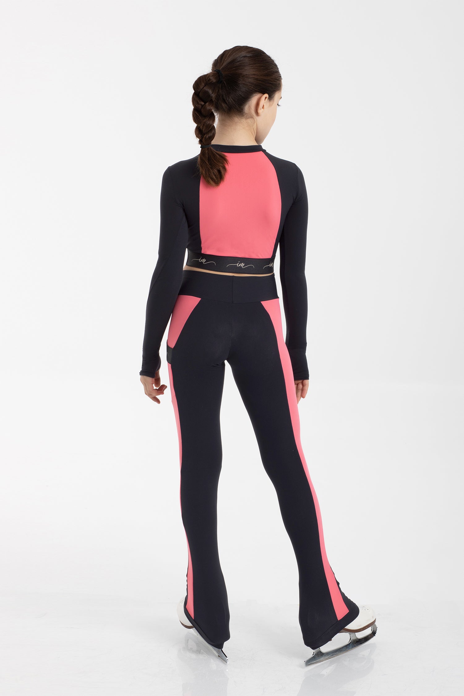 Top bicolore Breda noir et corail