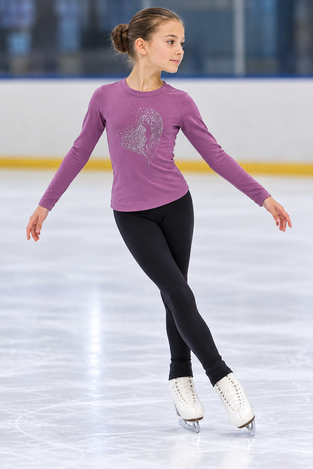 Pull manche longue thermo , Coeur de patineuse