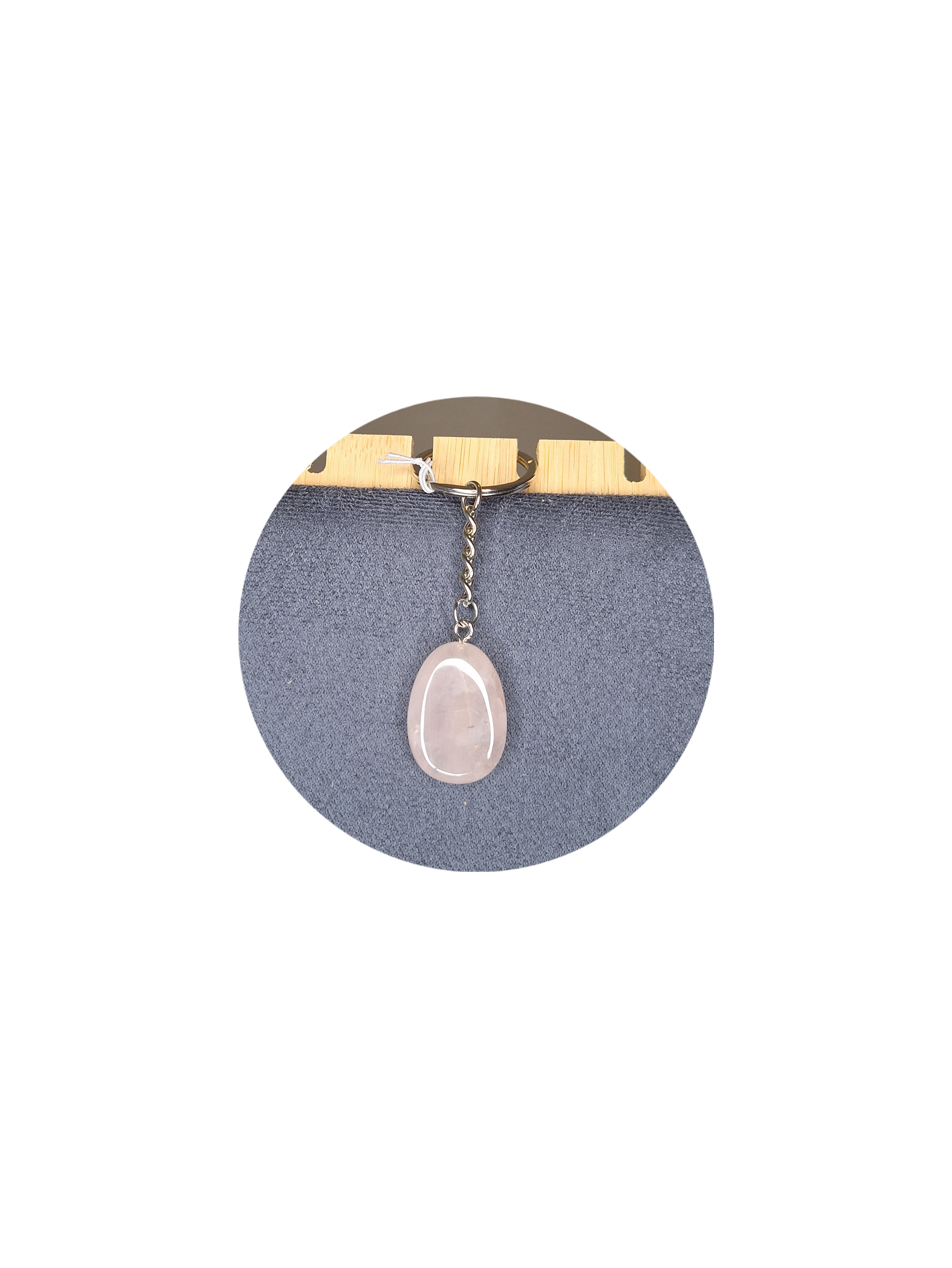 Porte clef quarz rose