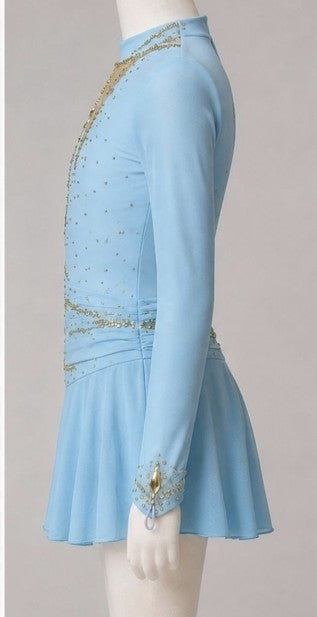 Robe de compétition bleu taille 9/10 ans fait main